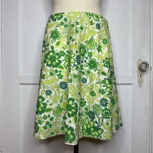 Gap green floral skirt